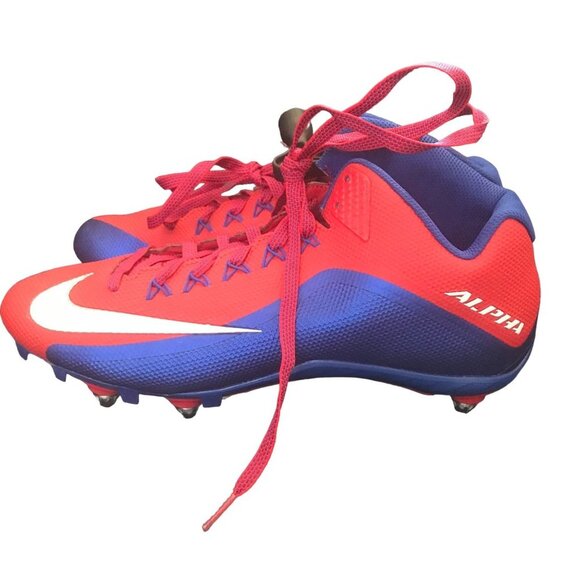 Nike Alpha Pro 2 Red and Blue Football Cleats Size 12.5 main image 5